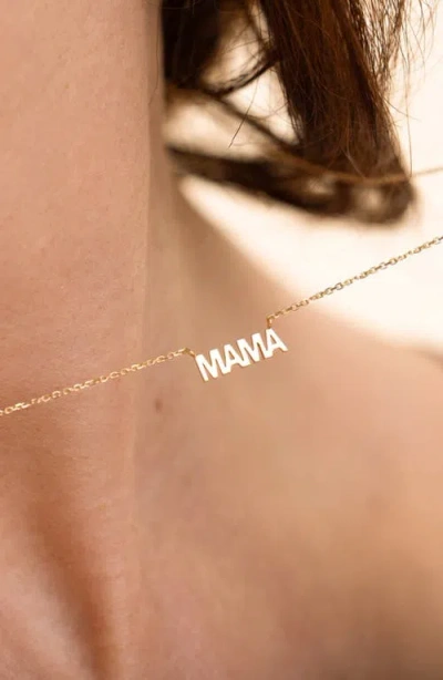 Made By Mary Solid Gold Mama Necklace In Gold
