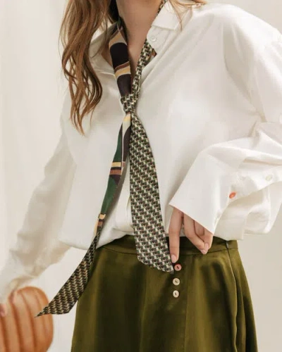 Lost Pattern Modular Silk Skinny Scarf In Multi