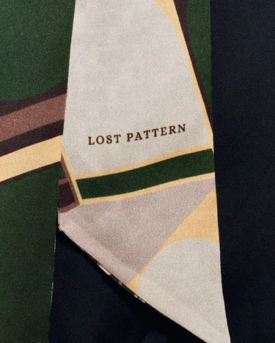 Lost Pattern Modular Silk Skinny Scarf In Multi
