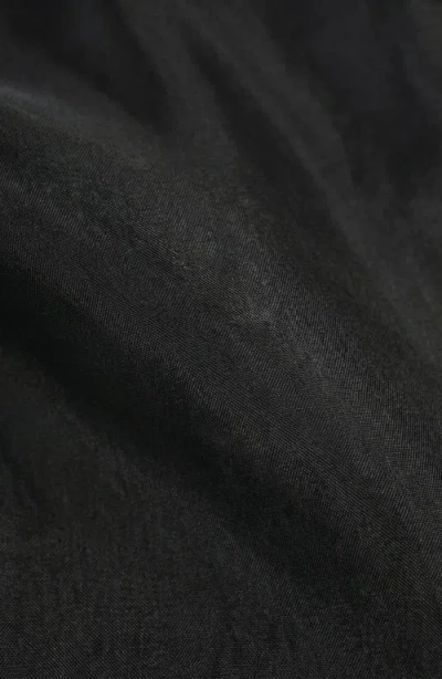 Modenaire Ruffle Oversized Bow Tie Button-front Blouse In Black