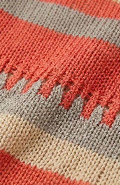 Modenaire Distressed Stripe Knit Sweater In Multi