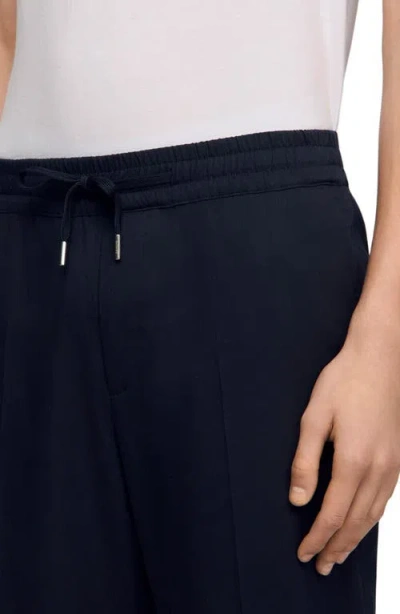 Sandro Elasticated Straight-leg Trousers In Black