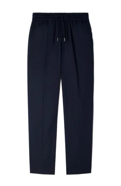 Sandro Elasticated Straight-leg Trousers In Black