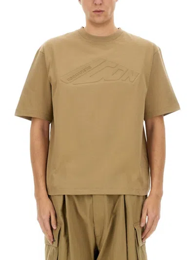 Dsquared2 Dsquared Icon New Generation Loose Fit Embossed T-shirt In Brown