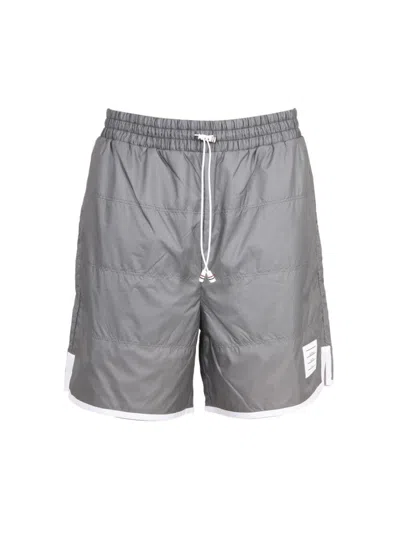 Thom Browne Light Grey Solid Shorts In Gray
