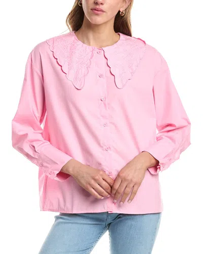 Colette Rose Button Front Top In Pink