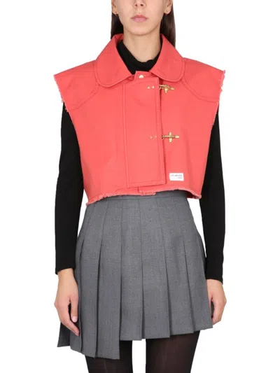 Fay Red Solid Shirt Collar Jacket In Gray