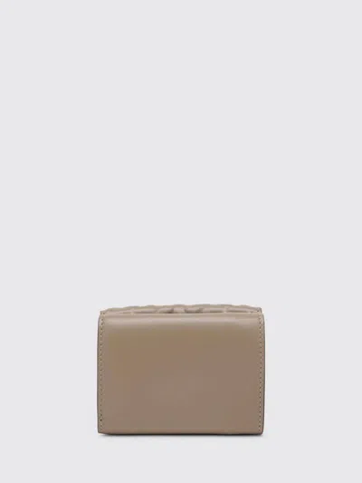 Fendi Micro Trifold Leather Wallet In Neutral