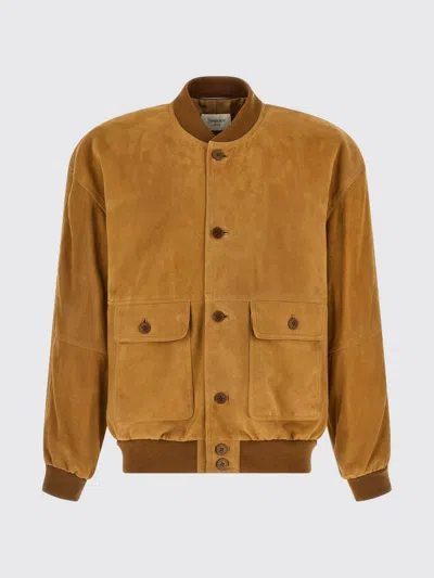 Saint Laurent Brown Solid Bomber Jackets In Brown
