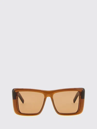 Saint Laurent Howl Rectangular Sunglasses Nylon Lenses Temples In Brown