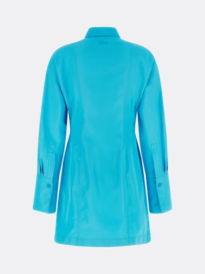 Fendi Chemisier Dress With Long Sleeves In Blue