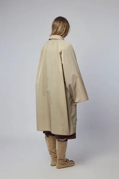 Sofie D'hoore Long Raglan Sleeve Coat Front Patch Pockets In Neutral