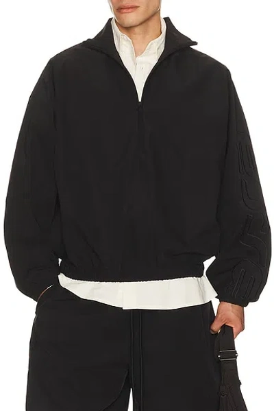 Essentials Black Active Trace Half Zip Track Jacket In Black