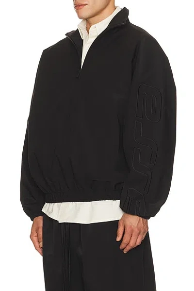 Essentials Black Active Trace Half Zip Track Jacket In Black