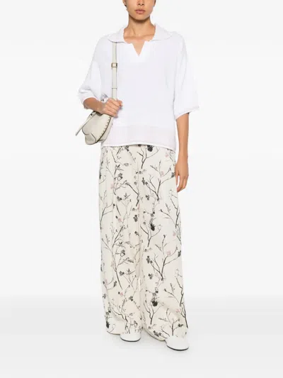 Fedeli Gingham-check-trim Sweater In White