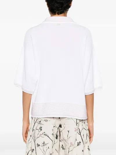 Fedeli Gingham-check-trim Sweater In White