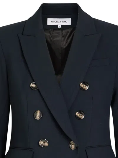 Veronica Beard Miller Dickey Button Double-breasted Blazer In Blue