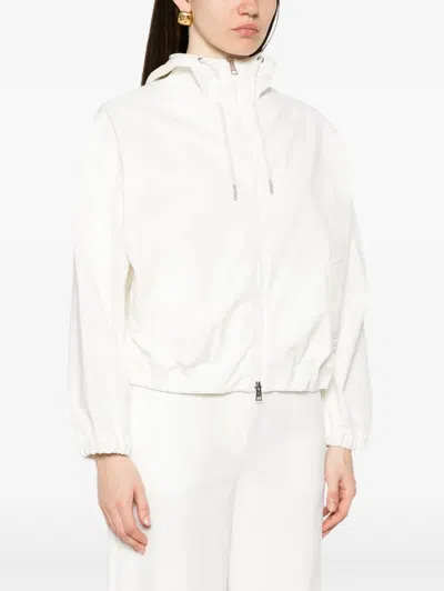 Panicale Drawstring Hooded Jacket In White