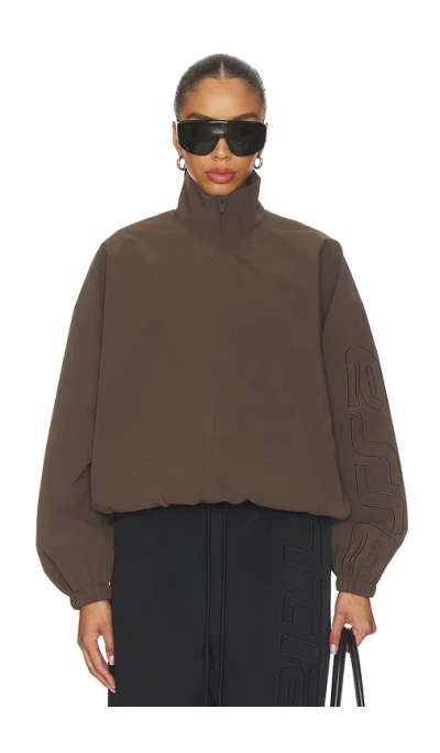 Essentials Active Trace Full Zip Track Jacket In Brown