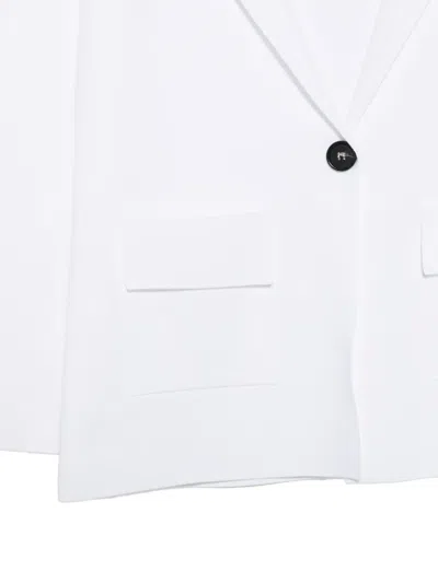 D Exterior Single-button Notch-lapels Blazer In White