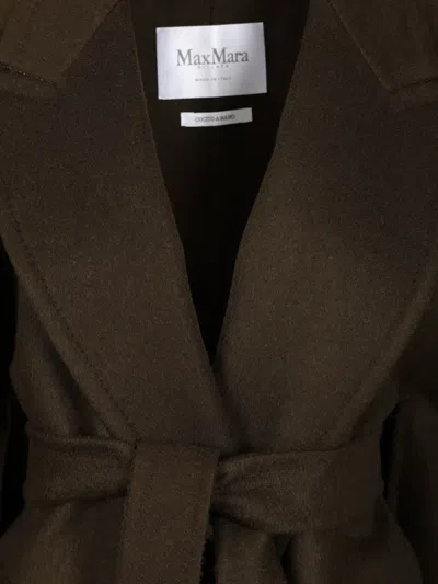 Max Mara Belted Oversized Coat In Green