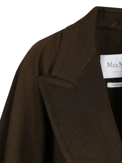 Max Mara Belted Oversized Coat In Green