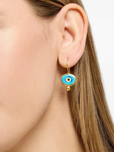 Ottoman Hands Alara Evil Eye Drop Earrings In Gold