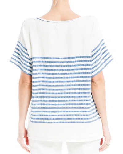 Max Studio Stripe Top In Blue