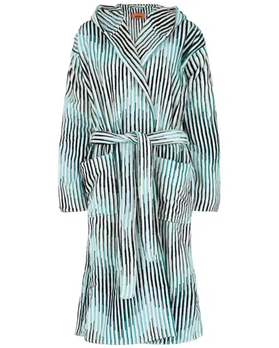 Missoni Arpeggio Bathrobe In Slub Cotton Terry In Green
