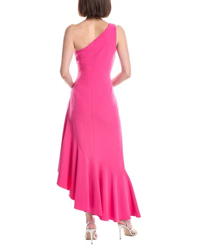 Eliza J One Shoulder Solid Maxi Dress In Pink