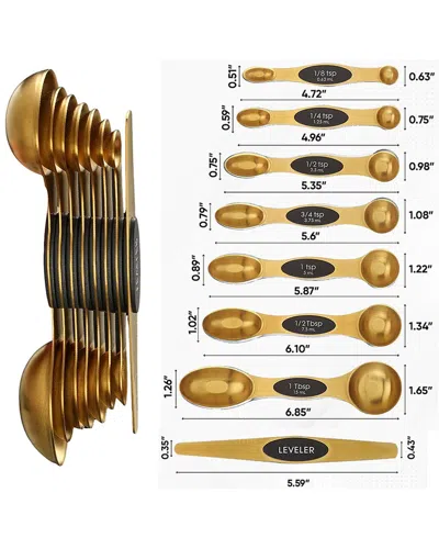 1947 Kitchen 15pc Stackable Magnetic Measuring Spoons Set In Multi