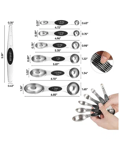 1947 Kitchen 14pc Stackable Magnetic Measuring Spoons Set In White