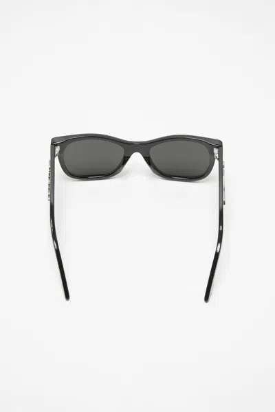 Acne Studios Logo-detail Square-frame Sunglasses In Black