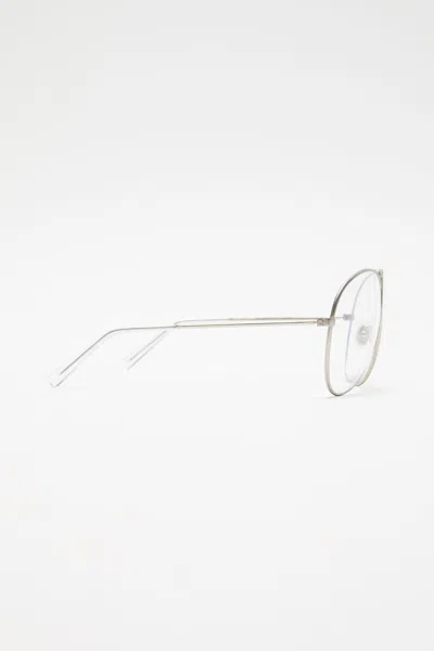 Acne Studios Logo-detail Pilot-frame Glasses In Metallic