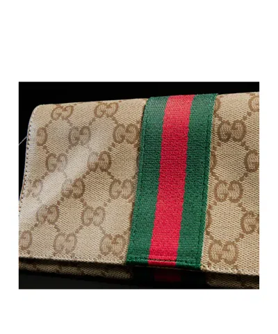 Gucci Small Pouch With Strap And Web In Brown