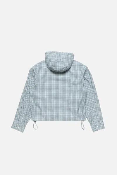 Acne Studios Check-pattern Hooded Jacket In Blue