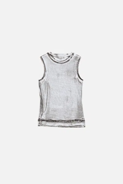 Acne Studios Logo-print Top In Silver