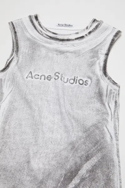 Acne Studios Logo-print Top In Silver