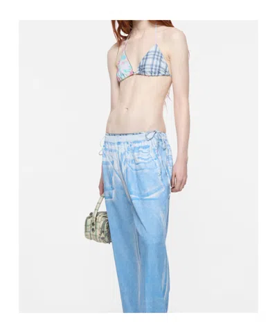 Acne Studios Patchwork Floral-print Bikini In Blue