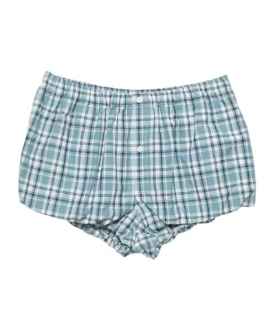 Acne Studios Check-pattern Bubble Shorts In Blue