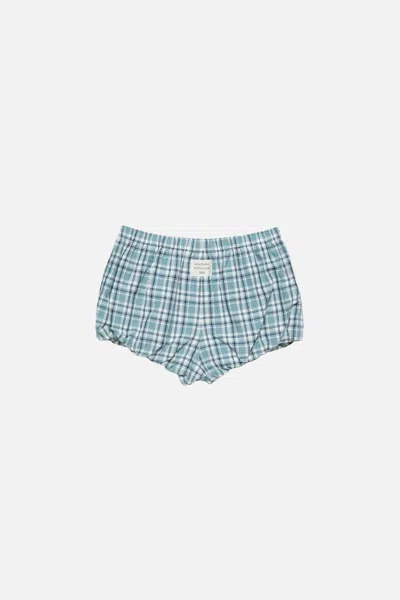 Acne Studios Check-pattern Bubble Shorts In Blue