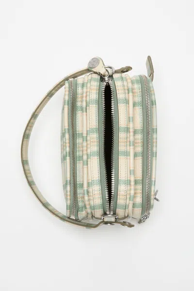 Acne Studios Check-print Leather Cross Body Bag In Neutral