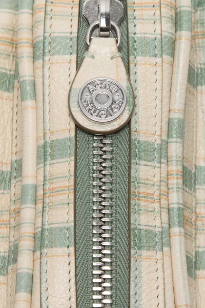 Acne Studios Check-print Leather Cross Body Bag In Neutral