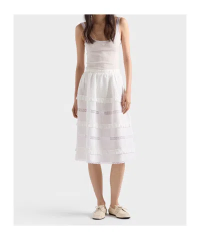 Prada Ribbed Cotton Top In White