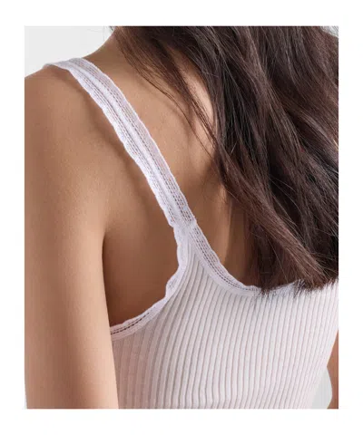 Prada Ribbed Cotton Top In White