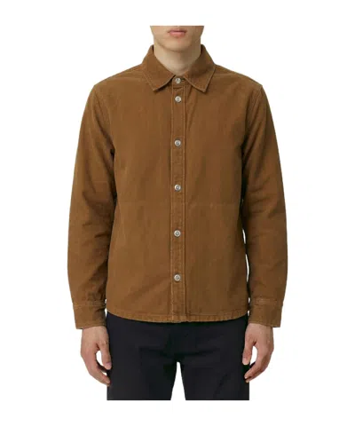 A.p.c. Button-up Long-sleeved Jacket In Brown