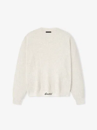 Essentials Cloud White Nylon-blend Sweater In White