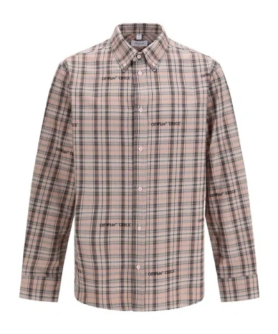 Off-white Pink Flannel Regular Shirt In Multi