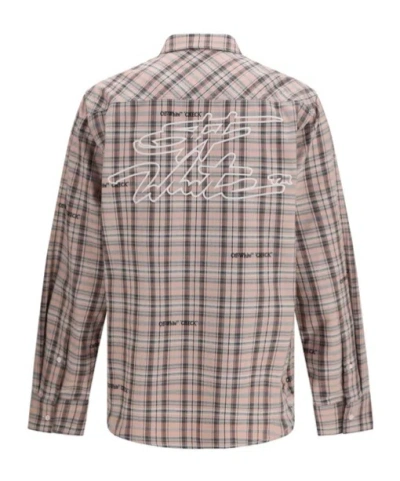 Off-white Pink Flannel Regular Shirt In Multi