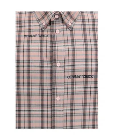 Off-white Pink Flannel Regular Shirt In Multi